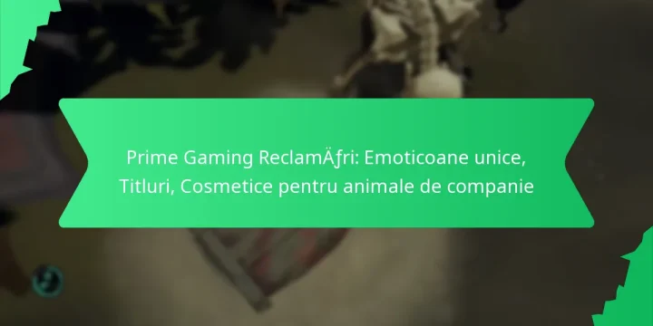 Prime Gaming Reclamări: Emoticoane unice, Titluri, Cosmetice pentru animale de companie