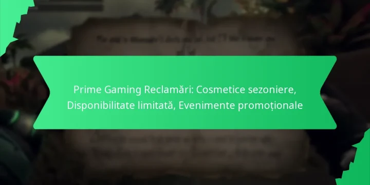 Prime Gaming Reclamări: Cosmetice sezoniere, Disponibilitate limitată, Evenimente promoționale